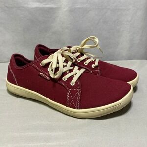 WHITIN Men's‎ Casual Canvas Sneakers Burgundy Lace Up Comfort Shoes